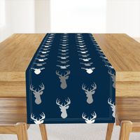 Deer - starlit - grey and white on navy