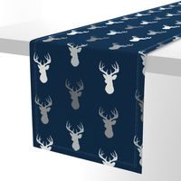 Deer - starlit - grey and white on navy