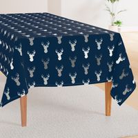 Deer - starlit - grey and white on navy