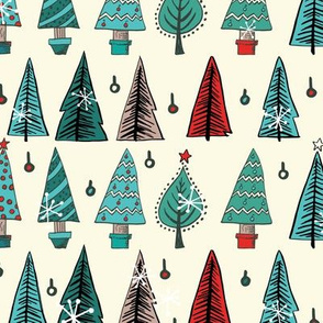 Holly Jolly Christmas - Trees for Sale, cream