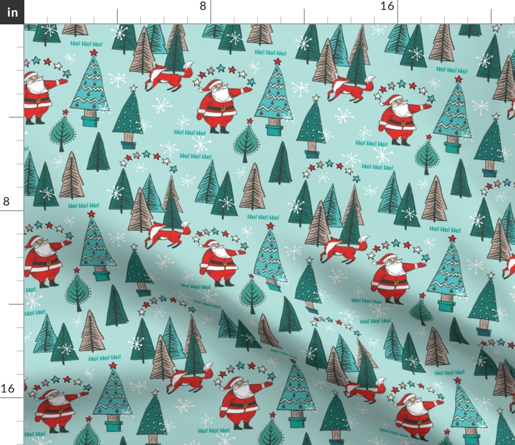 Holly Jolly Christmas - Frosty Forest, aqua-09