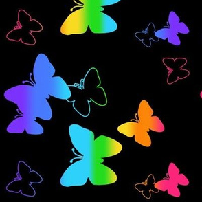 Rainbow Butterfly Neon Blacklight Glow