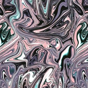 Pink black and aqua marbled swirl