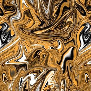 Black and orange marbled swirl