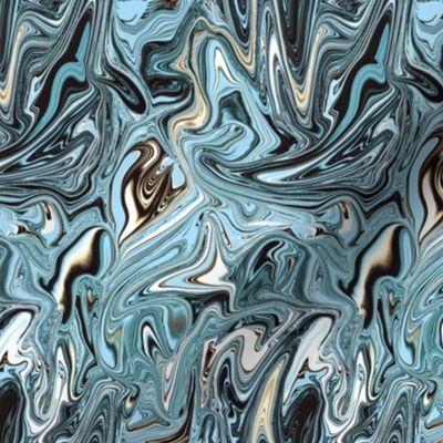 Frozen marbled swirl blue black