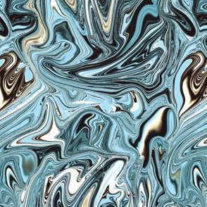 Frozen marbled swirl blue black