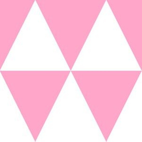 Three Inch Carnation Pink and White Triangles