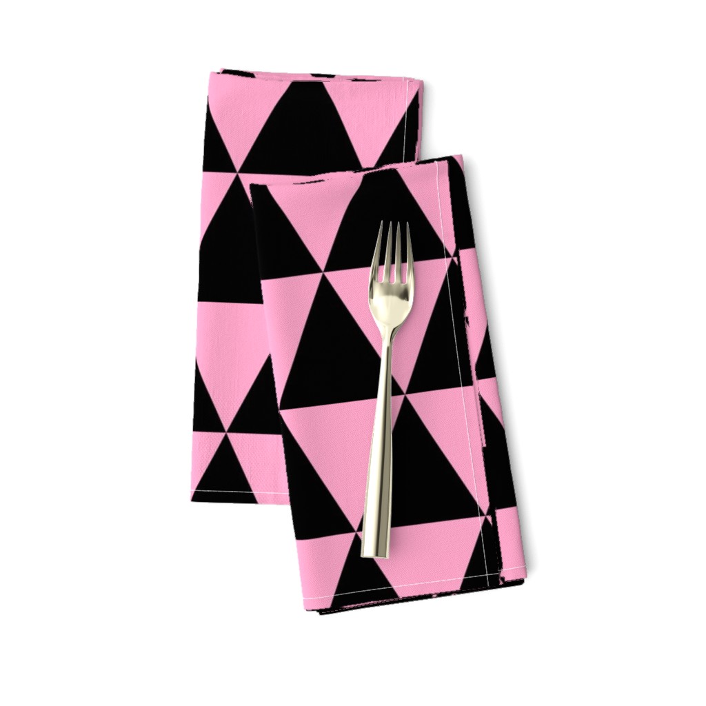 Three Inch Carnation Pink and Black Triangles