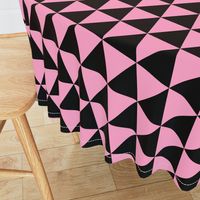 Three Inch Carnation Pink and Black Triangles