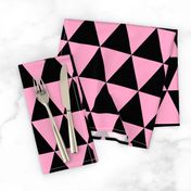 Three Inch Carnation Pink and Black Triangles
