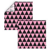 Three Inch Carnation Pink and Black Triangles