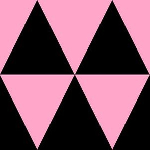 Three Inch Carnation Pink and Black Triangles