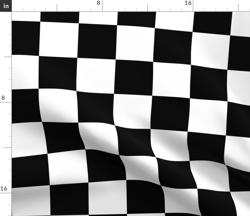 Three Inch Black and White Checkerboard Squares