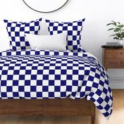 Three Inch Midnight Blue and White Checkerboard Squares