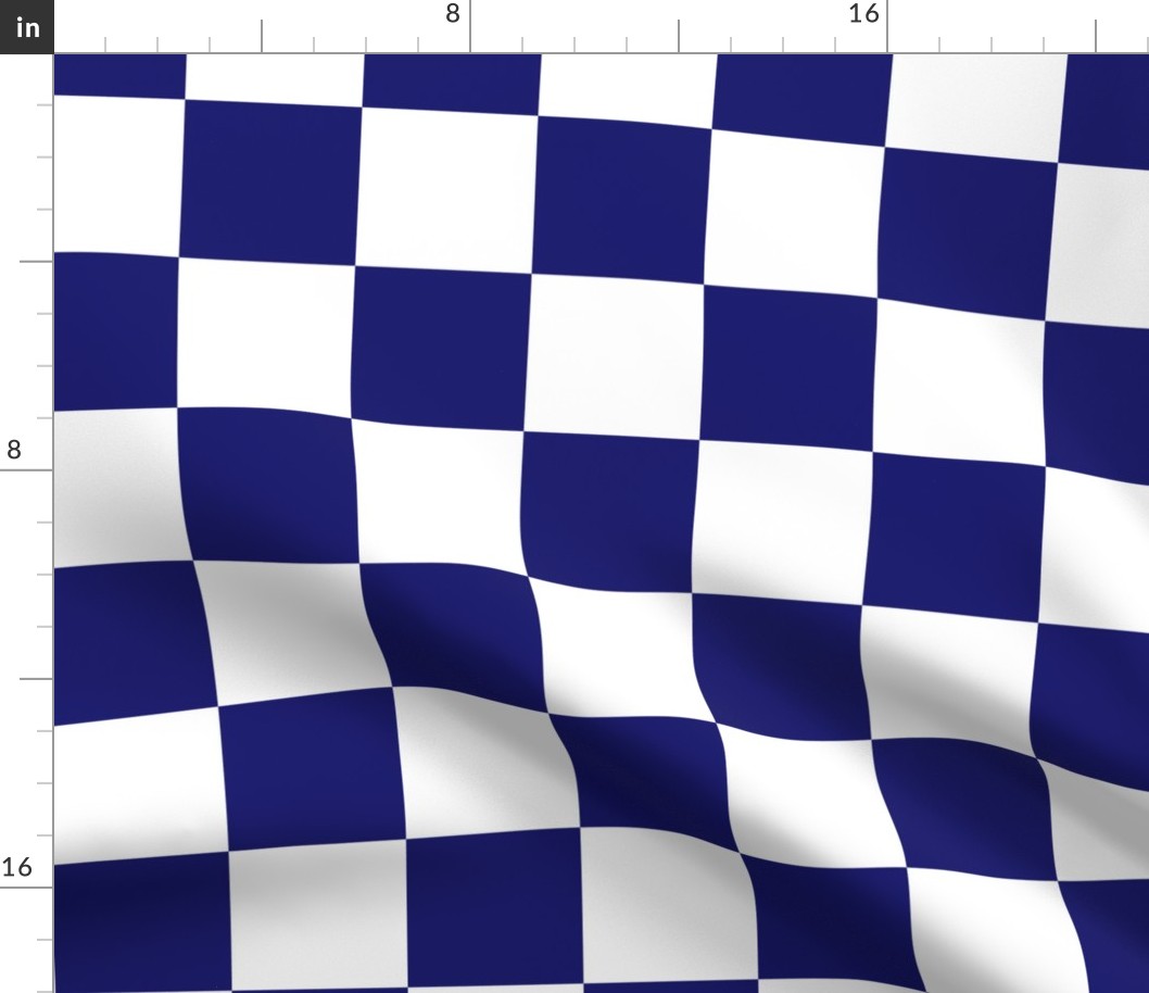 Three Inch Midnight Blue and White Checkerboard Squares