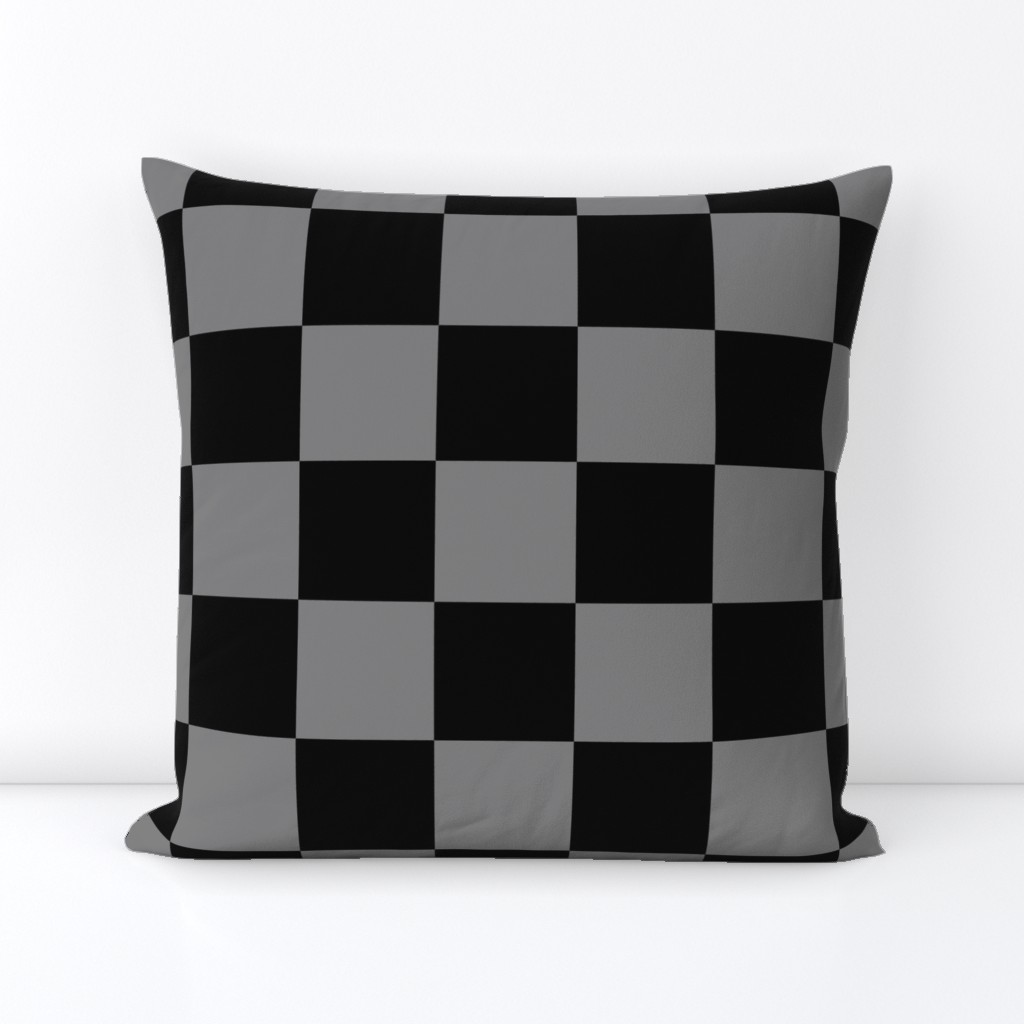 Three Inch Medium Gray and Black Checkerboard Squares
