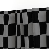 Three Inch Medium Gray and Black Checkerboard Squares