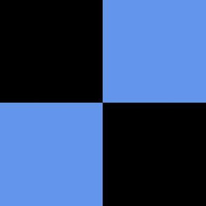 Three Inch Cornflower Blue and Black Checkerboard Squares