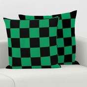 Three Inch Shamrock Green and Black Checkerboard Squares