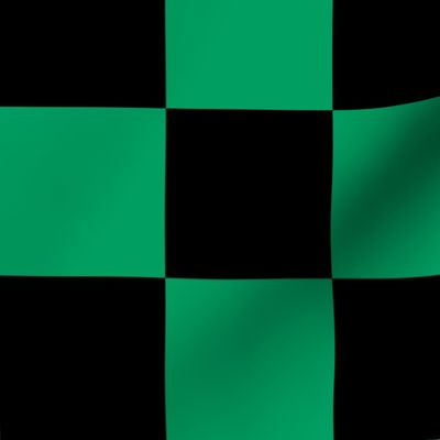 Three Inch Shamrock Green and Black Checkerboard Squares