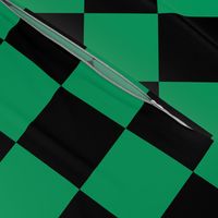 Three Inch Shamrock Green and Black Checkerboard Squares