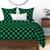 Three Inch Shamrock Green and Black Checkerboard Squares