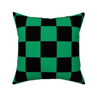 Three Inch Shamrock Green and Black Checkerboard Squares