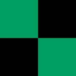 Three Inch Shamrock Green and Black Checkerboard Squares