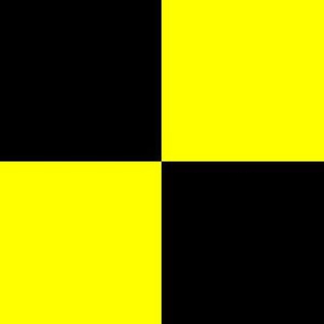 Three Inch Yellow and Black Checkerboard Squares