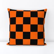 Three Inch Orange and Black Checkerboard Squares