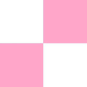 Three Inch Carnation Pink and White Checkerboard Squares