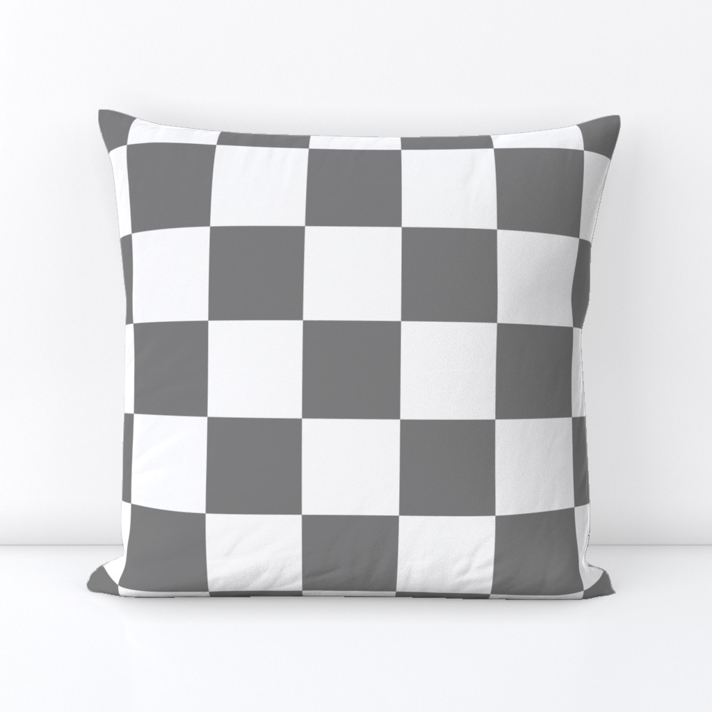 Three Inch Medium Gray and White Checkerboard Squares