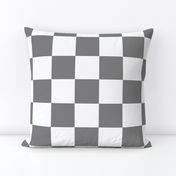 Three Inch Medium Gray and White Checkerboard Squares