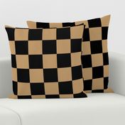 Three Inch Camel Brown and Black Checkerboard Squares