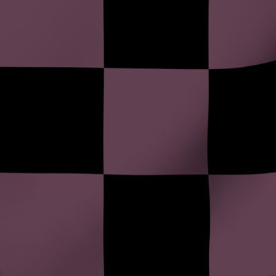 Three Inch Eggplant Purple and Black Checkerboard Squares