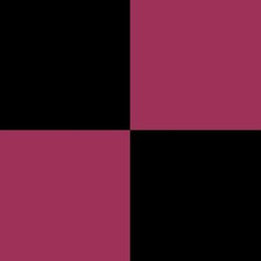 Three Inch Sangria Pink and Black Checkerboard Squares