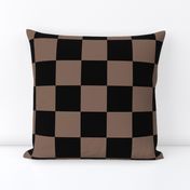 Three Inch Taupe Brown and Black Checkerboard Squares