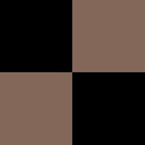 Three Inch Taupe Brown and Black Checkerboard Squares