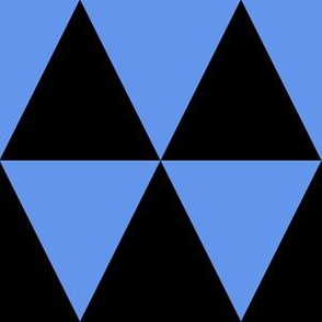 Three Inch Cornflower Blue and Black Triangles