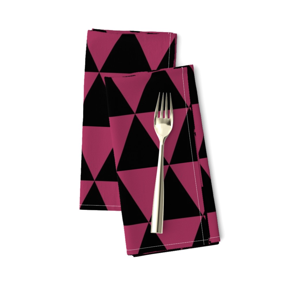 Three Inch Sangria Pink and Black Triangles