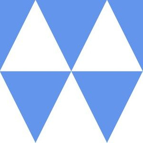 Three Inch Cornflower Blue and White Triangles