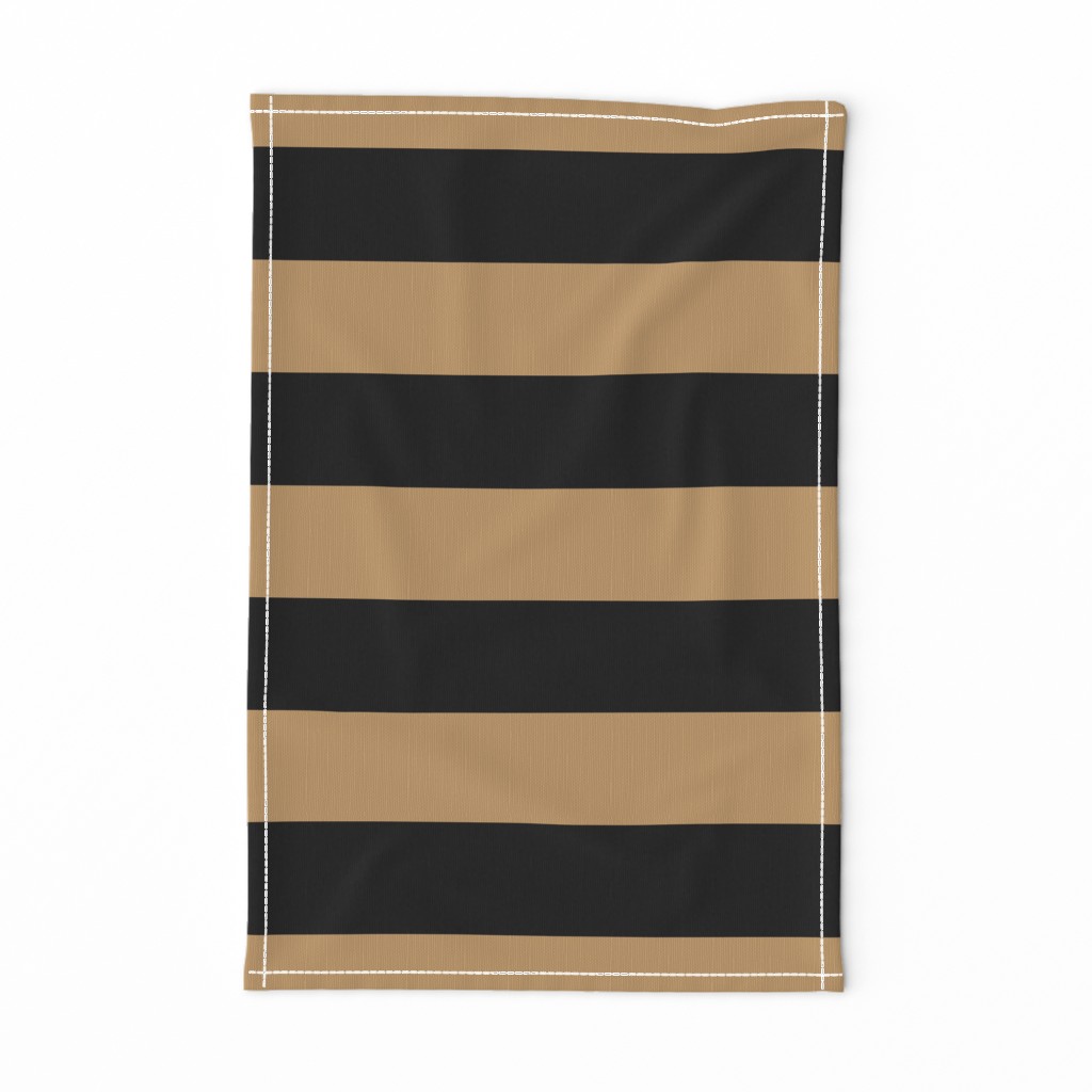 Three Inch Camel Brown and Black Horizontal Stripes