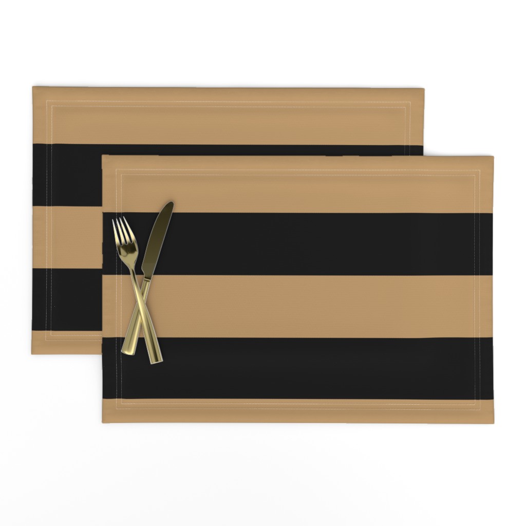 Three Inch Camel Brown and Black Horizontal Stripes