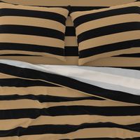 Three Inch Camel Brown and Black Horizontal Stripes