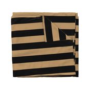 Three Inch Camel Brown and Black Horizontal Stripes