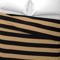 Three Inch Camel Brown and Black Horizontal Stripes