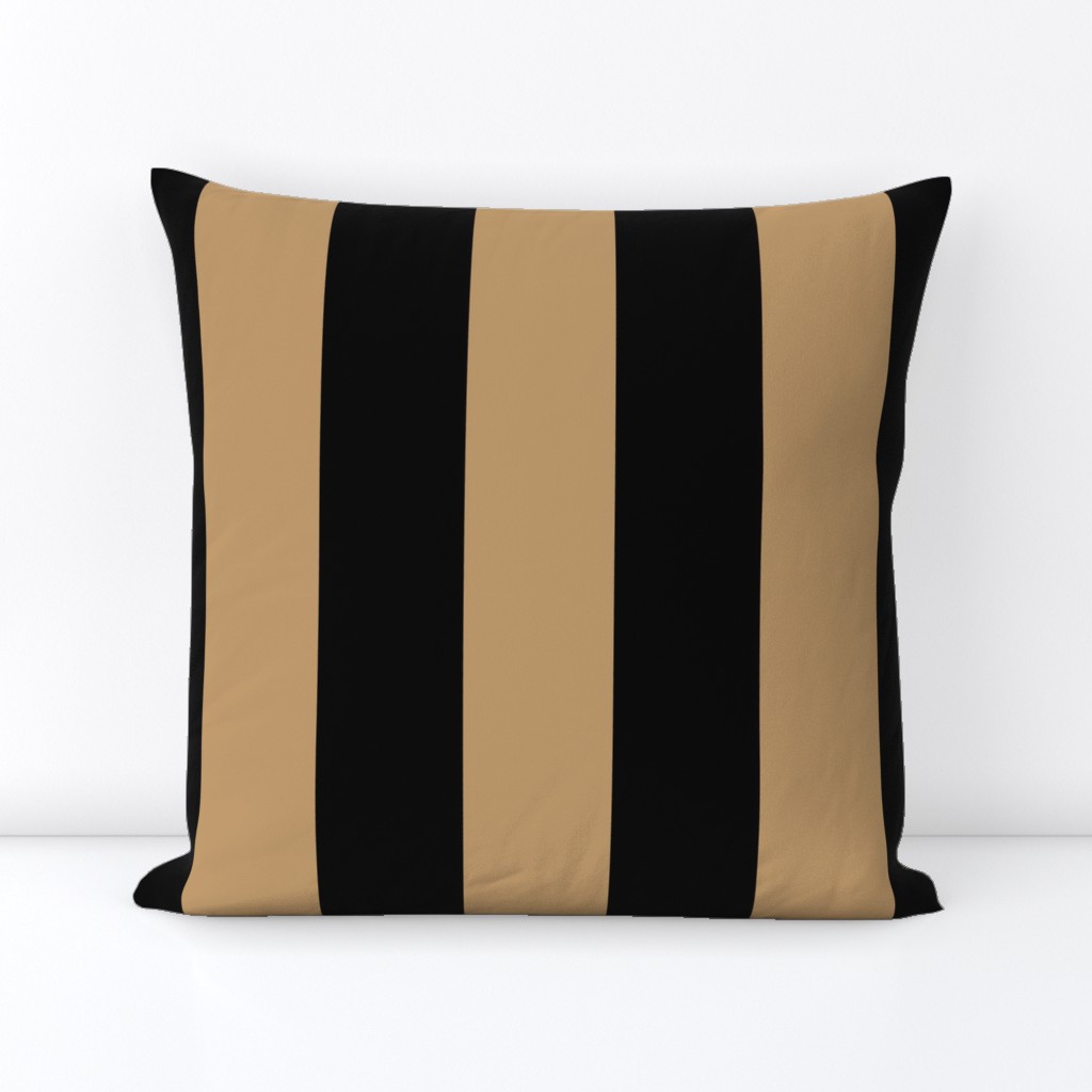 Three Inch Camel Brown and Black Vertical Stripes