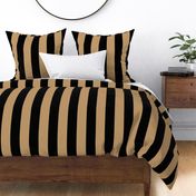 Three Inch Camel Brown and Black Vertical Stripes