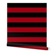 Three Inch Dark Red and Black Horizontal Stripes