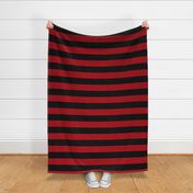 Three Inch Dark Red and Black Horizontal Stripes